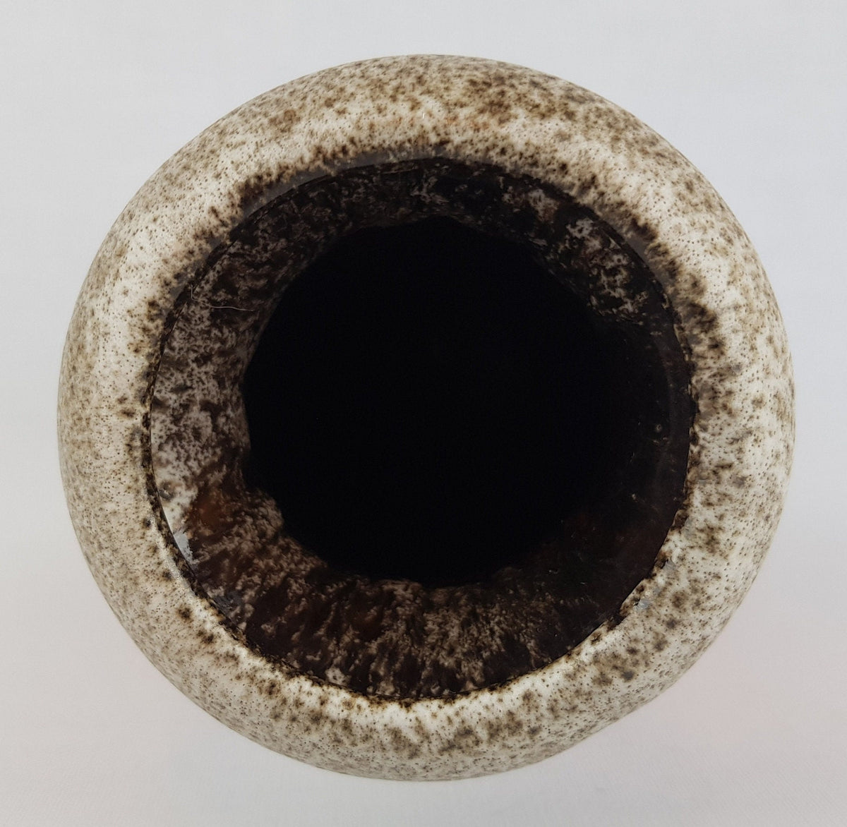 Vintage SCHEURICH KERAMIK Brown Beige Red Fat Lava Vase 208-21 West German Pottery 1970s