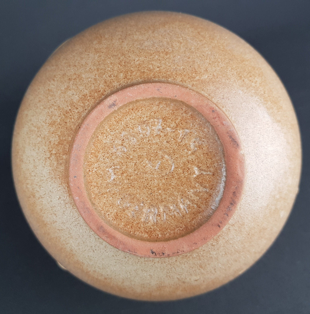 Vintage VAN DAALEN KERAMIK Beige Ball Vase 4507 15 West German Pottery 1970s