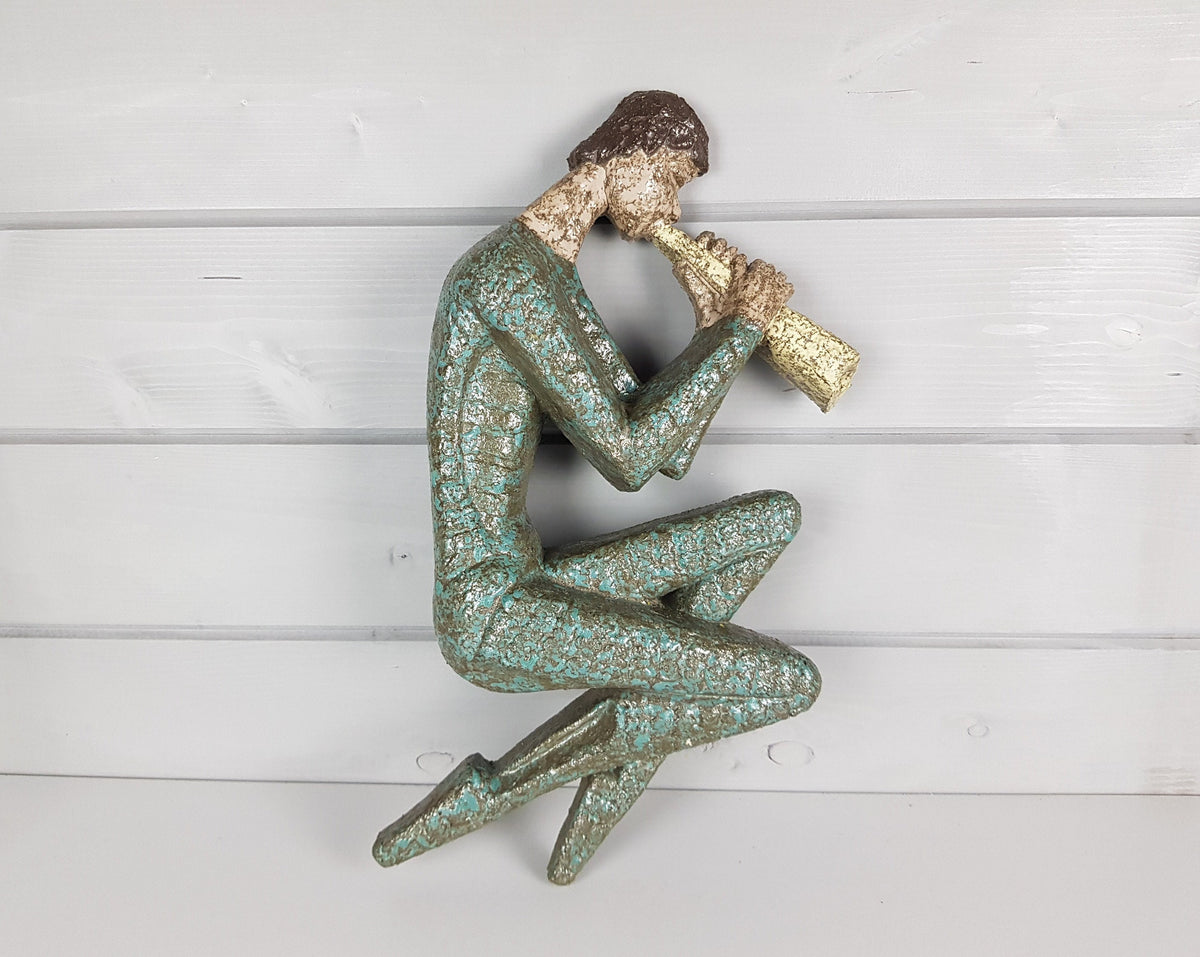 Vintage JOOP PUNTMAN for AMHA Holland Wall Decoration Flutist Dutch Pottery 1960s