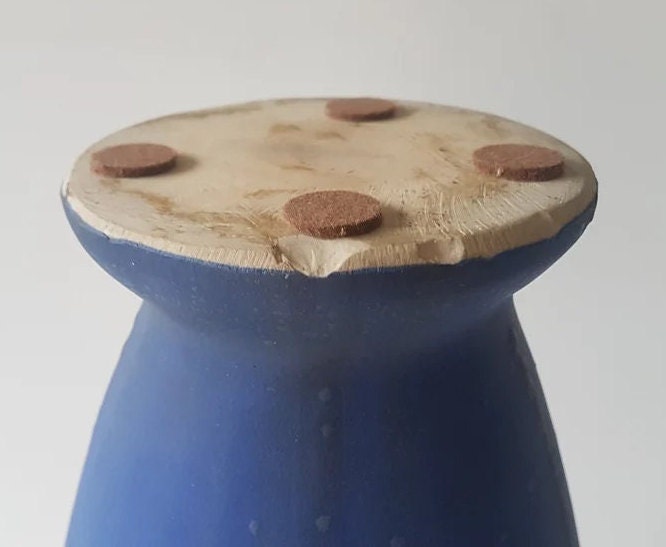 Large Art Deco GILBERT MÉTÉNIER Double Handled "Gannat Blue" Vase 1920s- 1930s