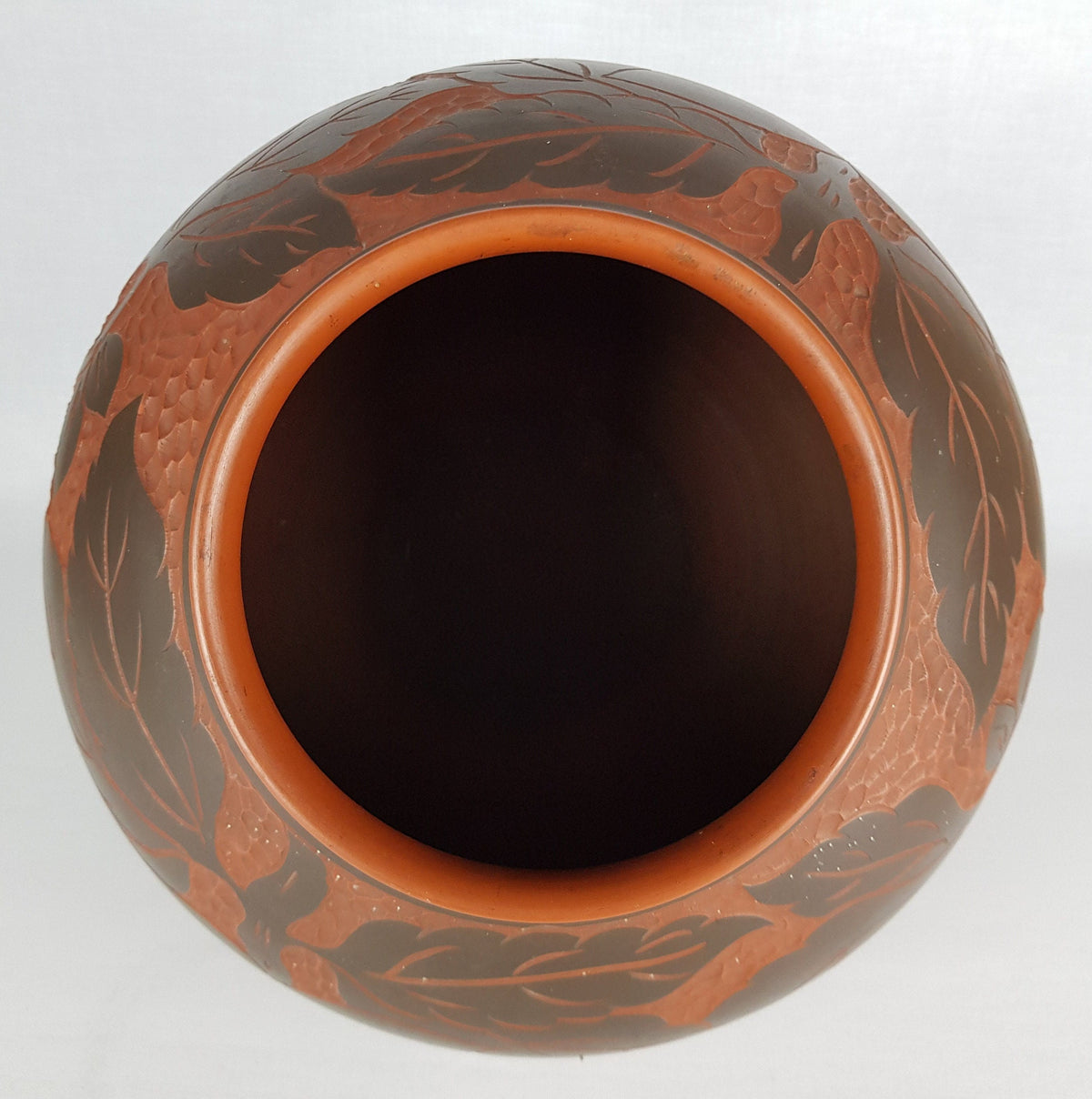 Vintage SAWA KERAMIK KLINKER Brown Sgrafito Vase 212-30 P West German Pottery 1950-60s