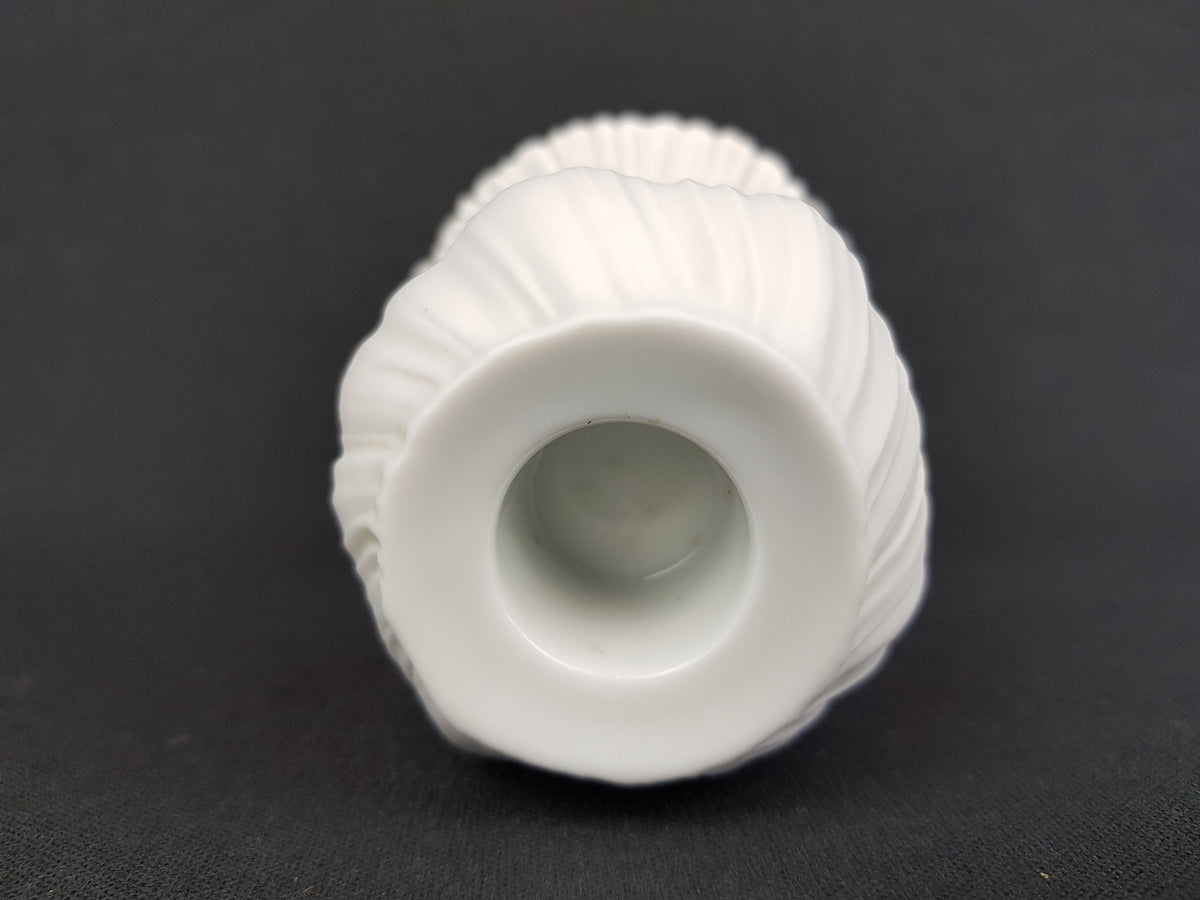Vintage ROSENTHAL Studio Linie Porcelaine White Relief Candle Holder 1970s by Martin Freyer West Germany