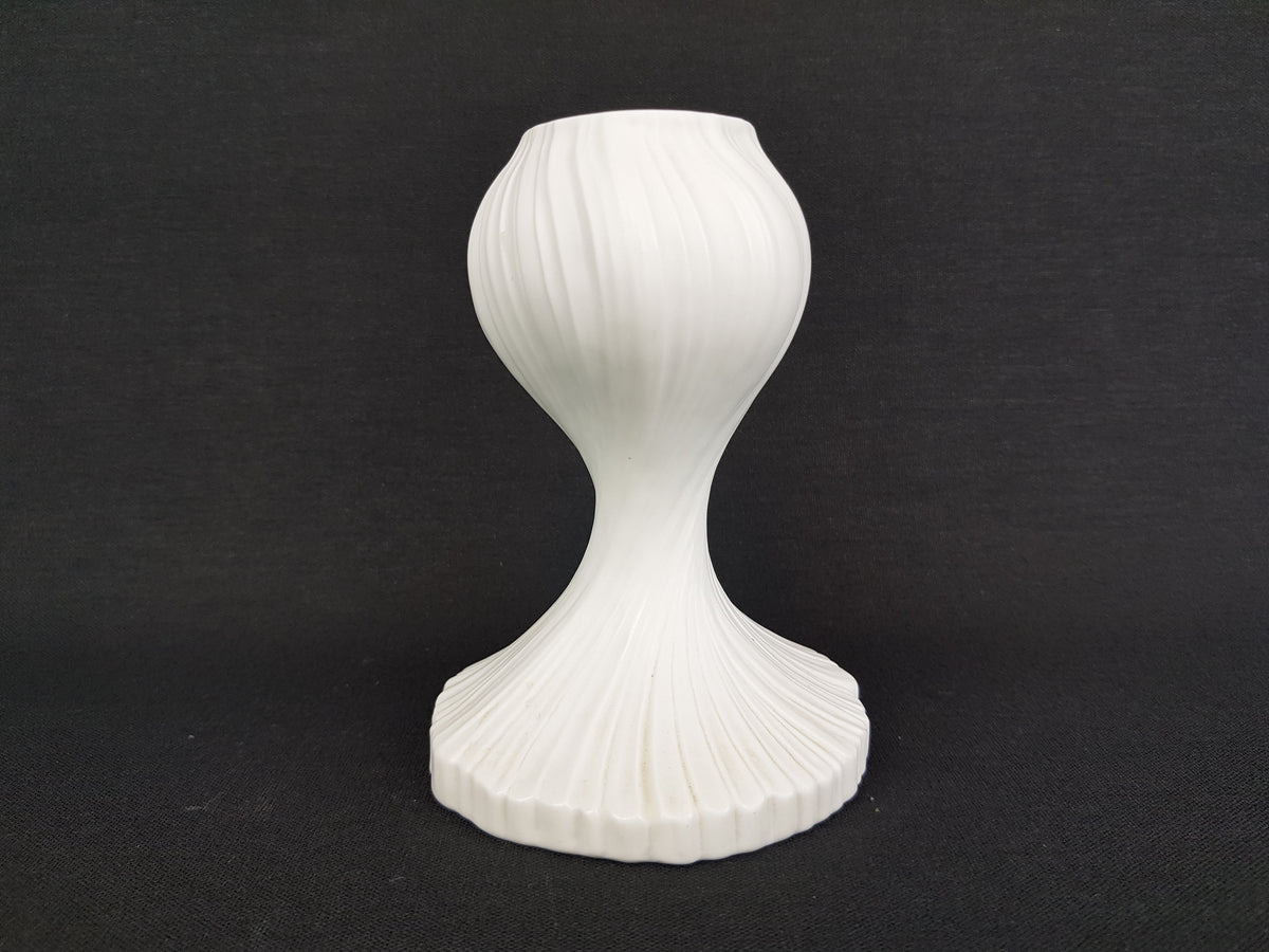 Vintage ROSENTHAL Studio Linie Porcelaine White Relief Candle Holder 1970s by Martin Freyer West Germany
