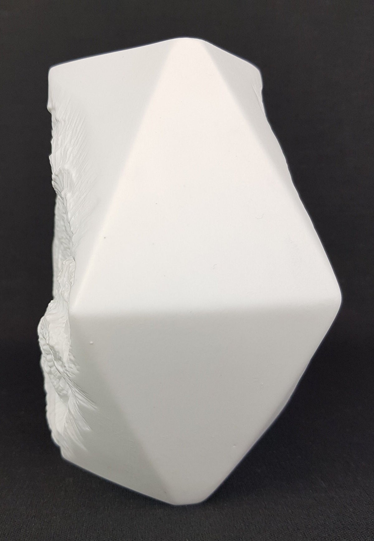 Vintage AK KAISER Biscuit Porcelain Vase Bergkristall Series 275/15 by Martin Freyer White Diamond Vase West Germany 1970s
