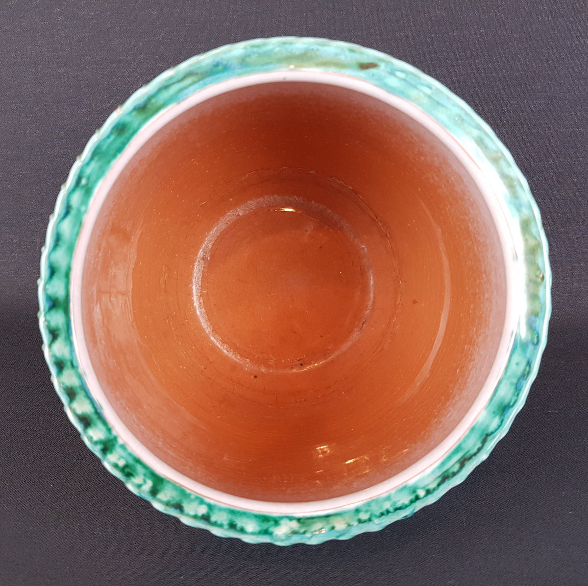 Vintage MAREI KERAMIK White and Green Planter / Flower Pot West German Pottery 1970s