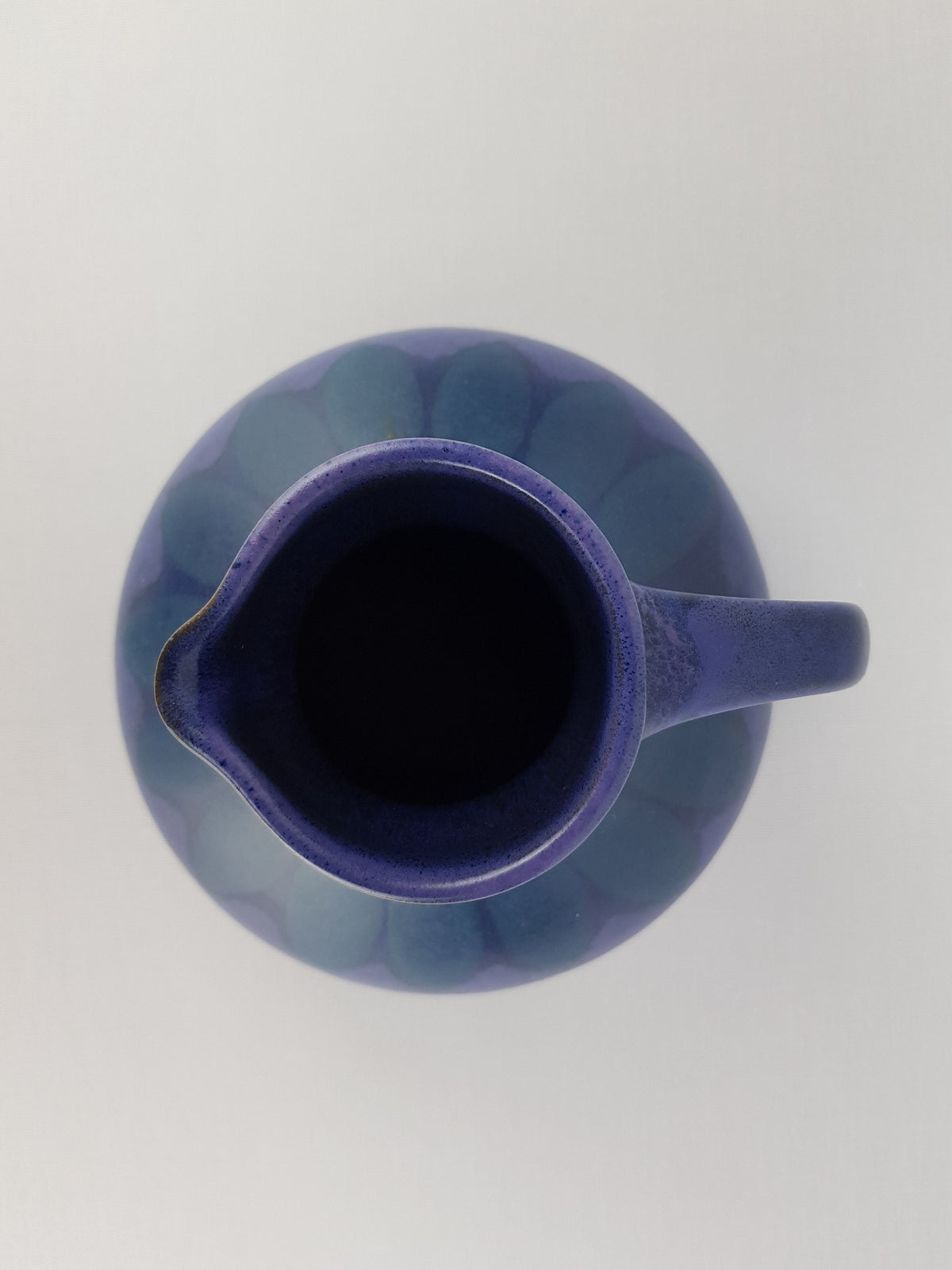 Vintage KMK (Keramik Manufaktur Kupfermühle) Ceramic Handled Purple and Green Vase Viola Decor 1970s
