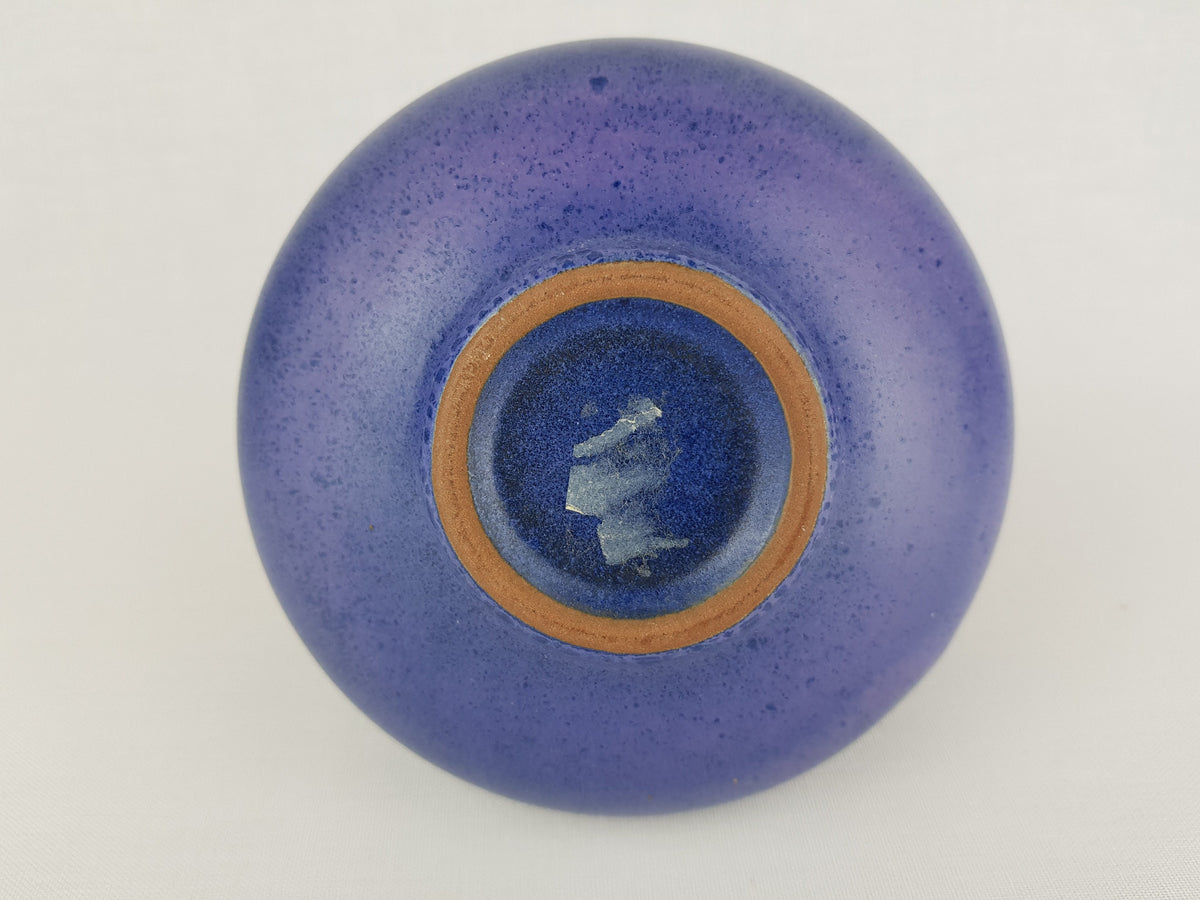 Vintage KMK (Keramik Manufaktur Kupfermühle) Ceramic Handled Purple and Green Vase Viola Decor 1970s