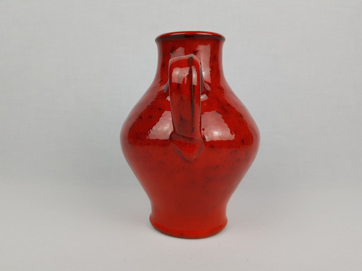 Vintage WILHELM und ELLIE KUCH Glossy Red Vase Studio Art Pottery 1960-70s