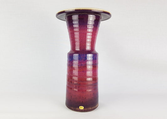 Large Vintage JAAP RAVELLI Purple Ceramic Vase With Sang de Boeuf Glaze 586 Dutch Studio Pottery 1960s