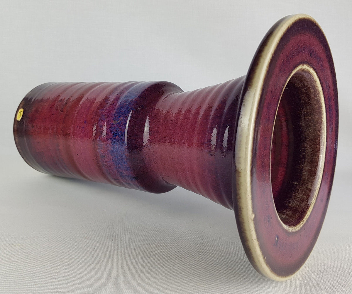 Large Vintage JAAP RAVELLI Purple Ceramic Vase With Sang de Boeuf Glaze 586 Dutch Studio Pottery 1960s