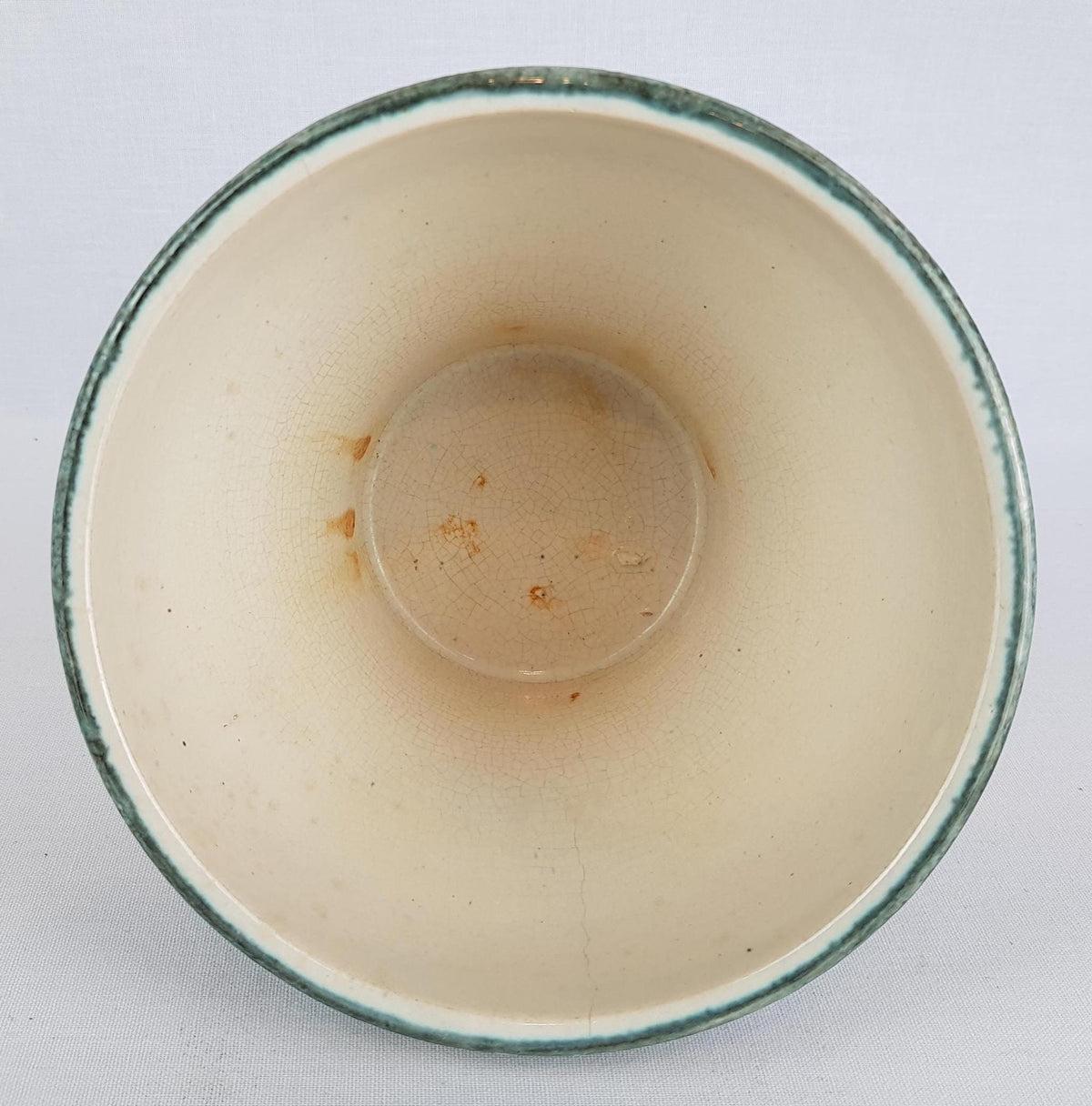 Vintage West German Pottery Green, White and Gray Planter Flower Pot West German Pottery 1960-70