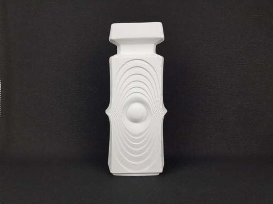 Vintage KERAFINA Porzellanfabrik White Biscuit Porcelain Swing Vase – Royal KPM Bavaria – West Germany 1970's