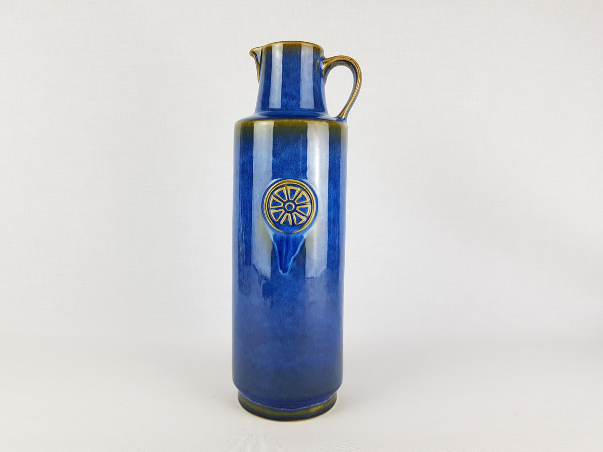 Vintage SØHOLM DENMARK Handled Blue Jug Vase 3312 from Nordlys Series by Maria Philippi 1963s