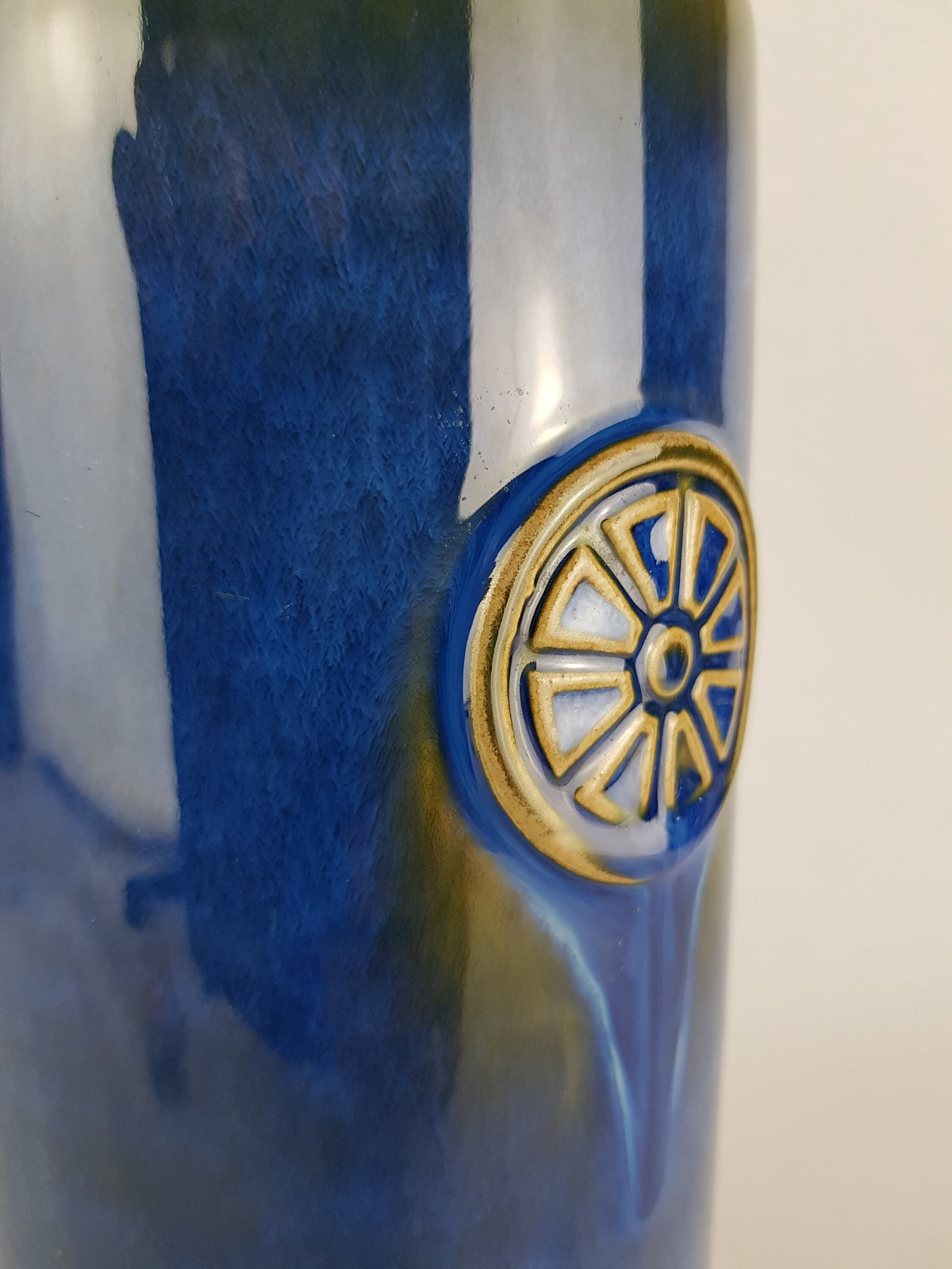 Vintage SØHOLM DENMARK Handled Blue Jug Vase 3312 from Nordlys Series by Maria Philippi 1963s