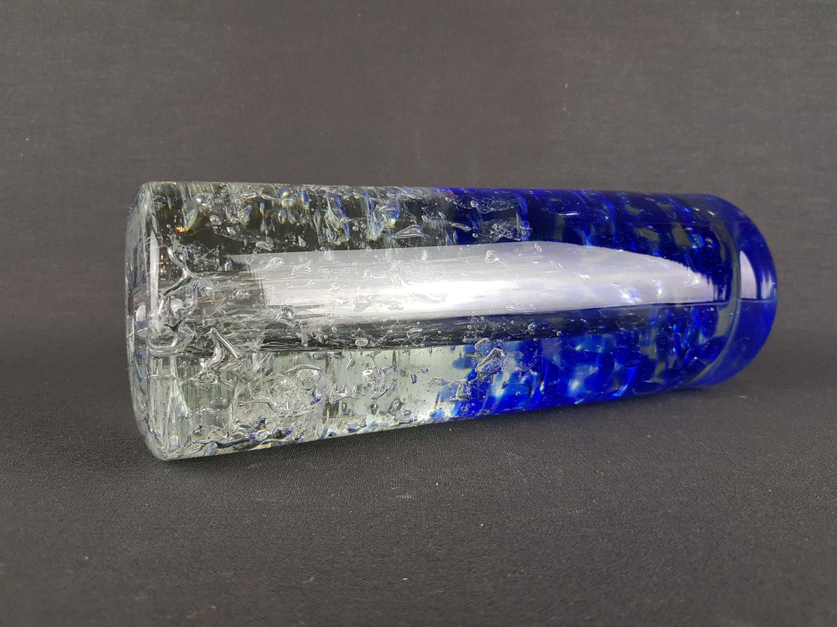 Vintage JAROSLAV SVOBODA Czech Cobalt Blue Art Glass Studio Vase 1980s