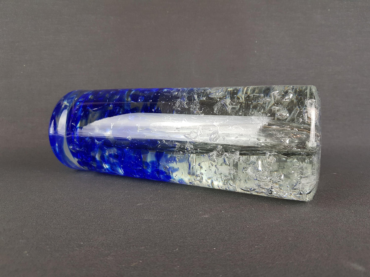 Vintage JAROSLAV SVOBODA Czech Cobalt Blue Art Glass Studio Vase 1980s