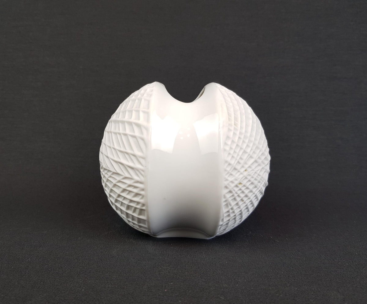 Vintage KRAUTHEIM Selb Bavaria, Germany Porcelain 'SATURN' Op Art Vase 1960's