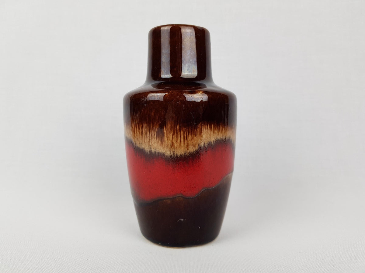 Vintage SCHEURICH KERAMIK Vase Orange Brown 405-13.5 West German Pottery Fat Lava Era 1970s