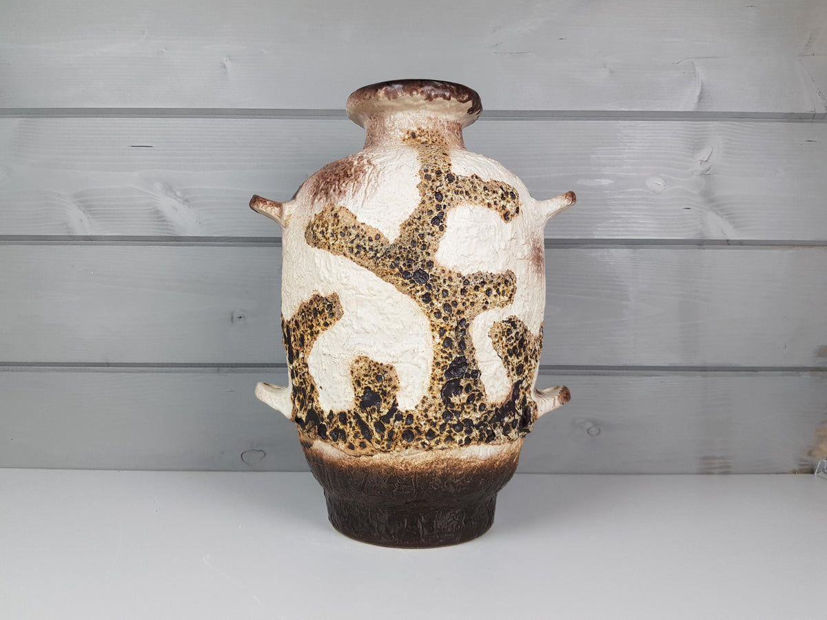 Vintage DÜMLER & BREIDEN Fat Lava Vase Decor "Pampas" 1108-36 West German Pottery 1980s
