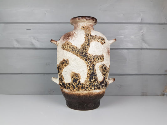 Vintage DÜMLER & BREIDEN Fat Lava Vase Decor "Pampas" 1108-36 West German Pottery 1980s
