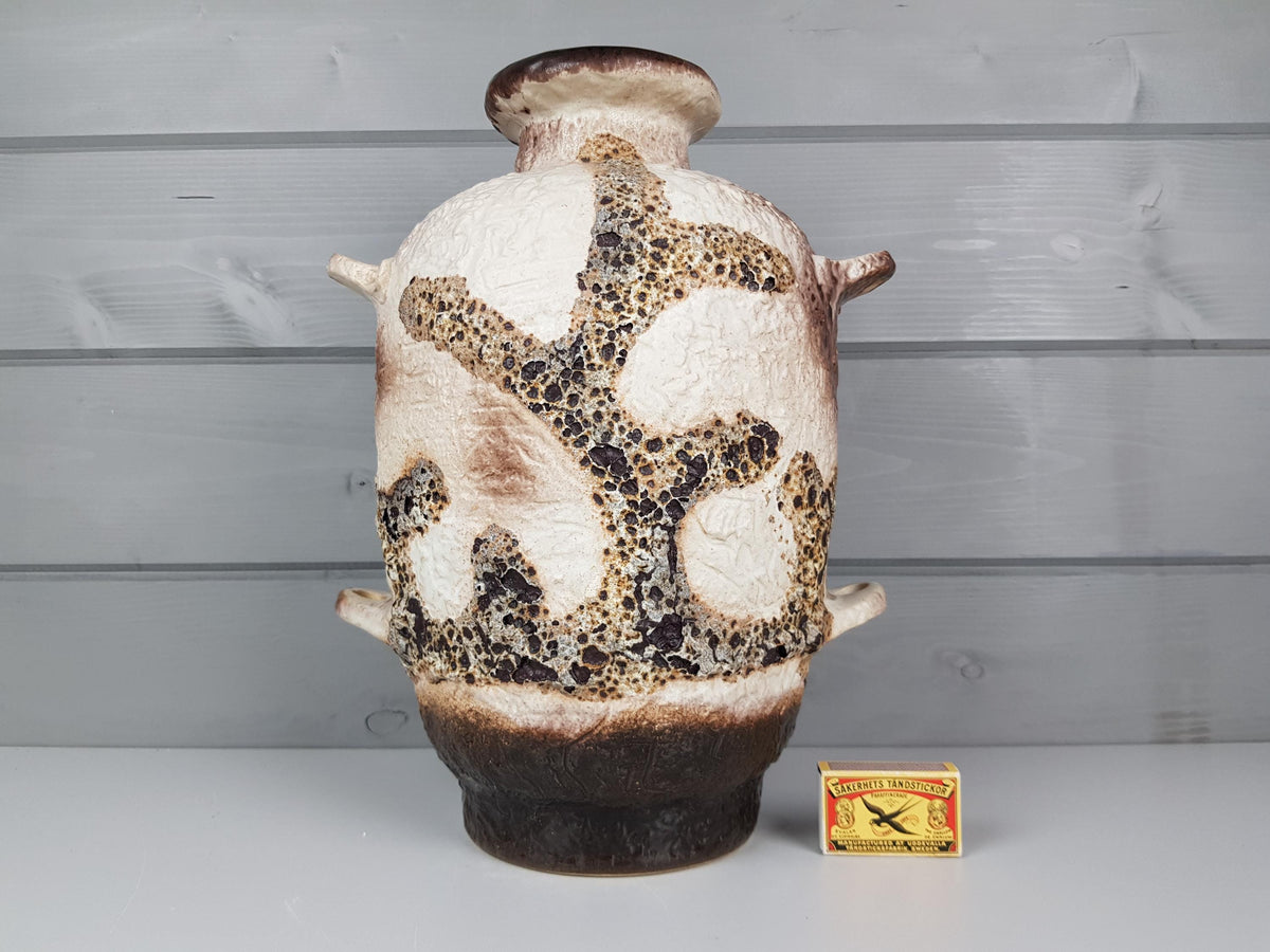 Vintage DÜMLER & BREIDEN Fat Lava Vase Decor "Pampas" 1108-36 West German Pottery 1980s