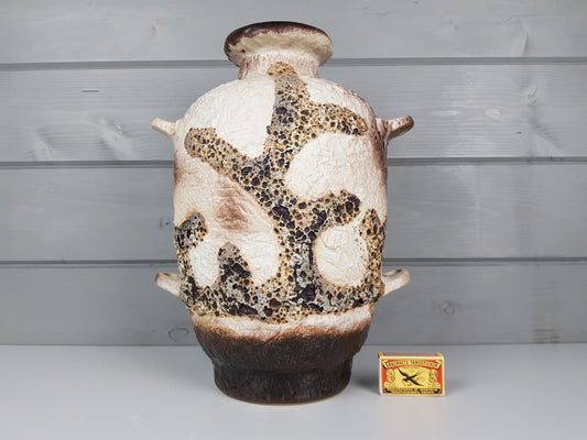 Vintage DÜMLER & BREIDEN Fat Lava Vase Decor "Pampas" 1108-36 West German Pottery 1980s
