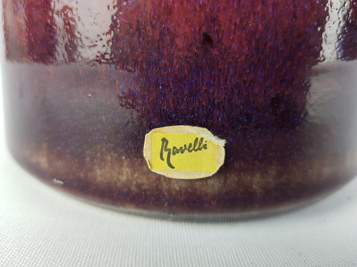 Large Vintage JAAP RAVELLI Purple Ceramic Vase With Sang de Boeuf Glaze 586 Dutch Studio Pottery 1960s