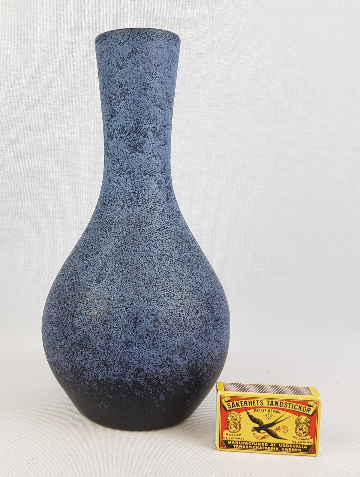 Vintage DÜMLER & BREIDEN Blue Ceramic Vase 115-25 West German Pottery 1970s