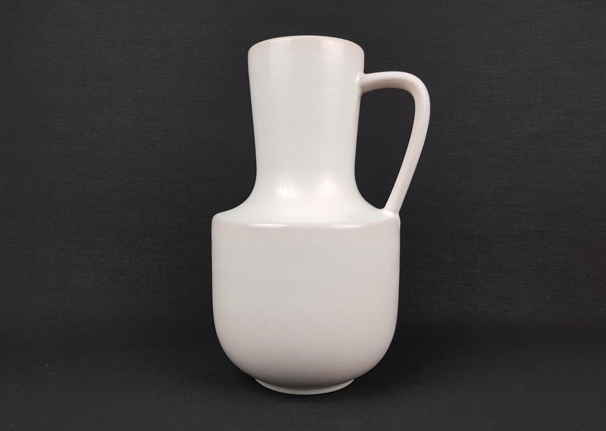 Vintage STEULER KERAMIK Handled White Jug Vase 141-25 West German Pottery 1960s