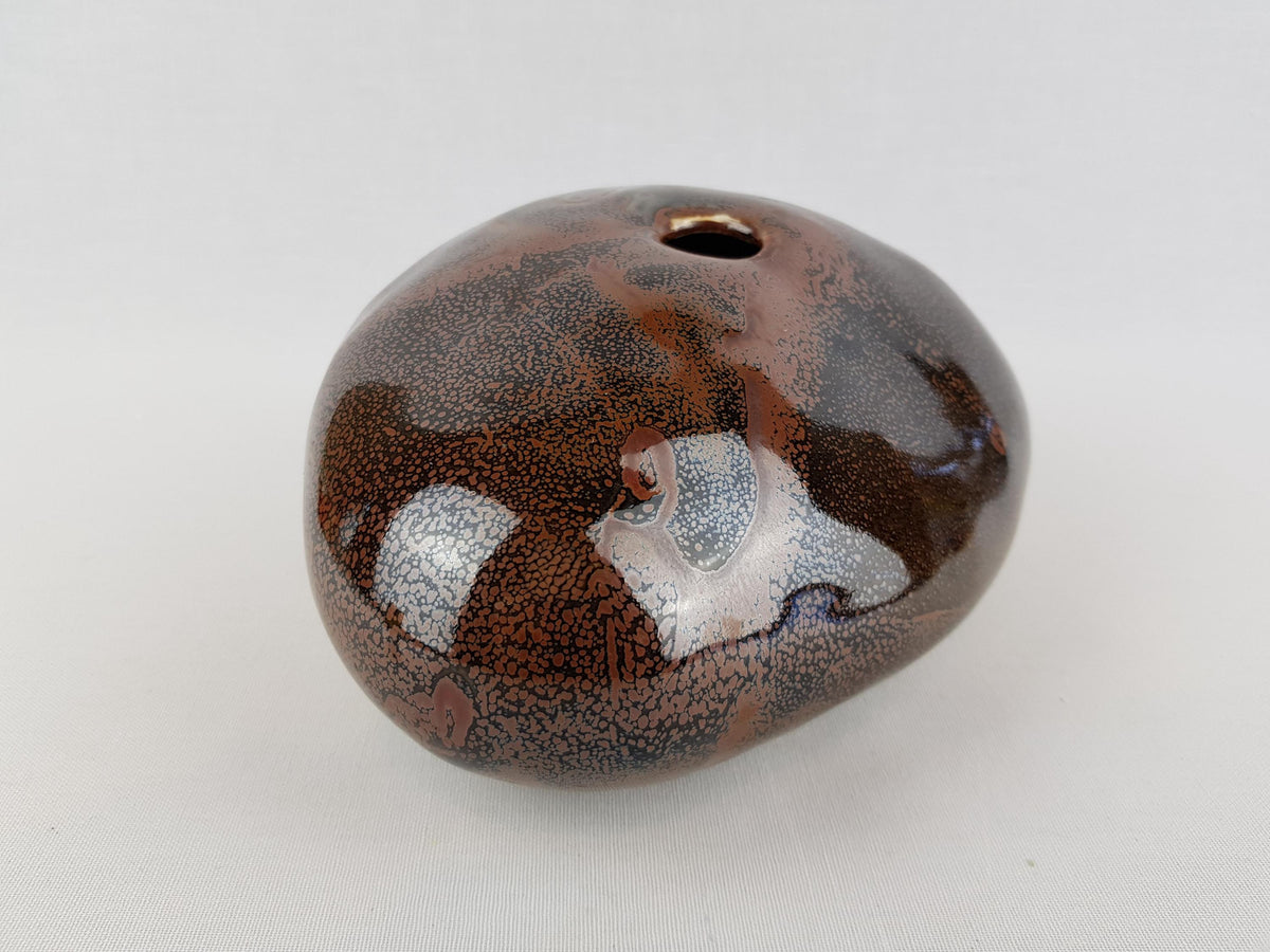 Vintage PETER GUGGENBÜHLER Die Werkstatt, Altenkunstadt Brown Vase West German Pottery 1960-70s