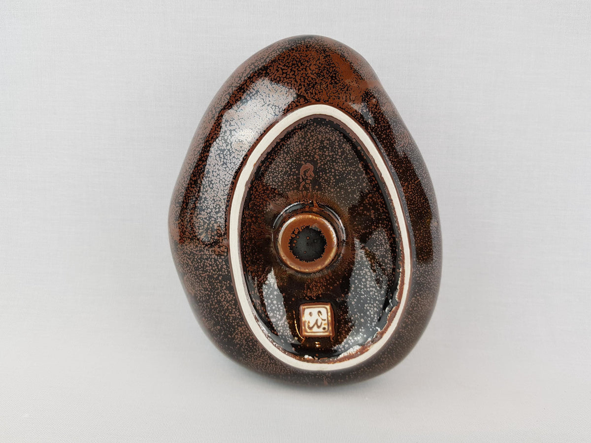 Vintage PETER GUGGENBÜHLER Die Werkstatt, Altenkunstadt Brown Vase West German Pottery 1960-70s