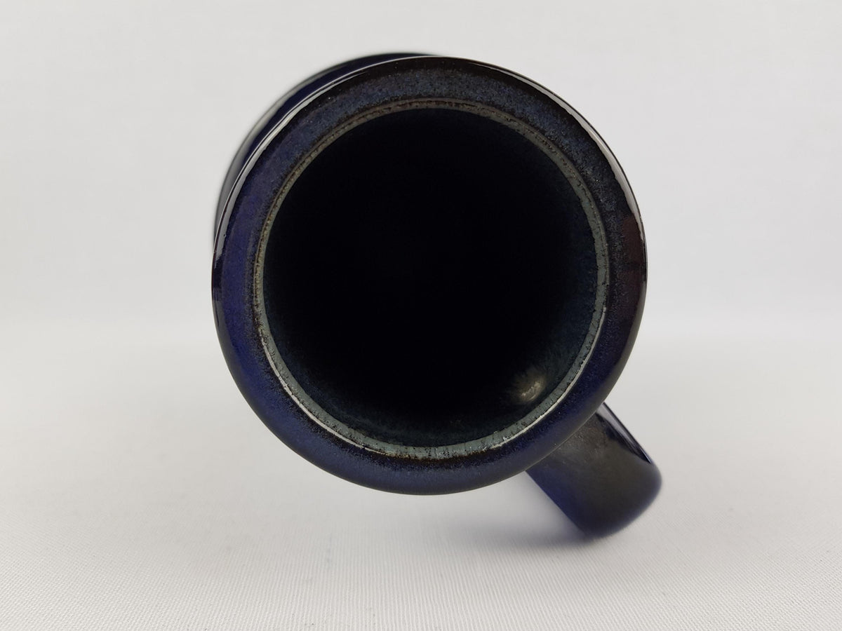 Vintage STEULER KERAMIK Handled Blue Jug Vase 141-20 West German Pottery 1960s