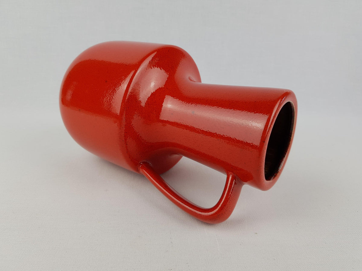Vintage STEULER KERAMIK Handled Red Jug Vase 141-20 West German Pottery 1960s