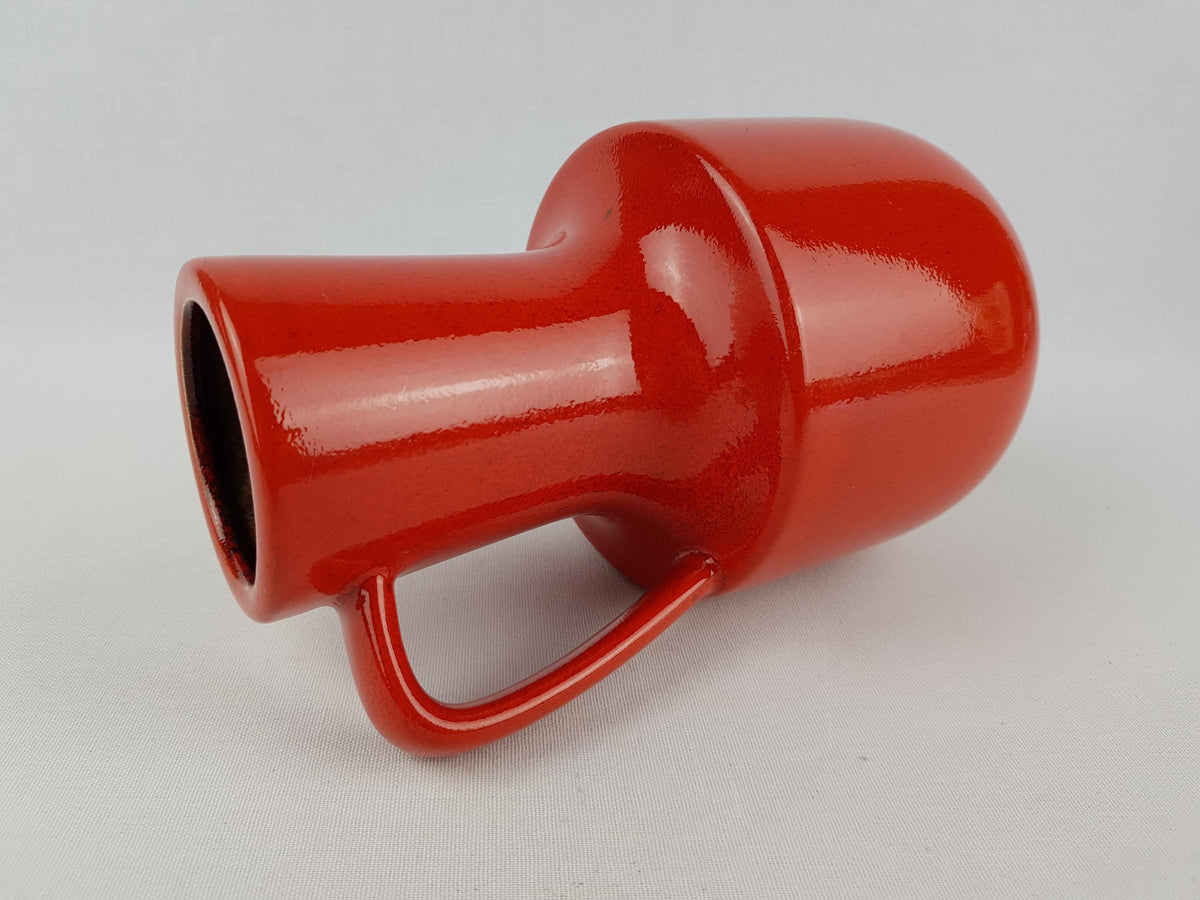 Vintage STEULER KERAMIK Handled Red Jug Vase 141-20 West German Pottery 1960s