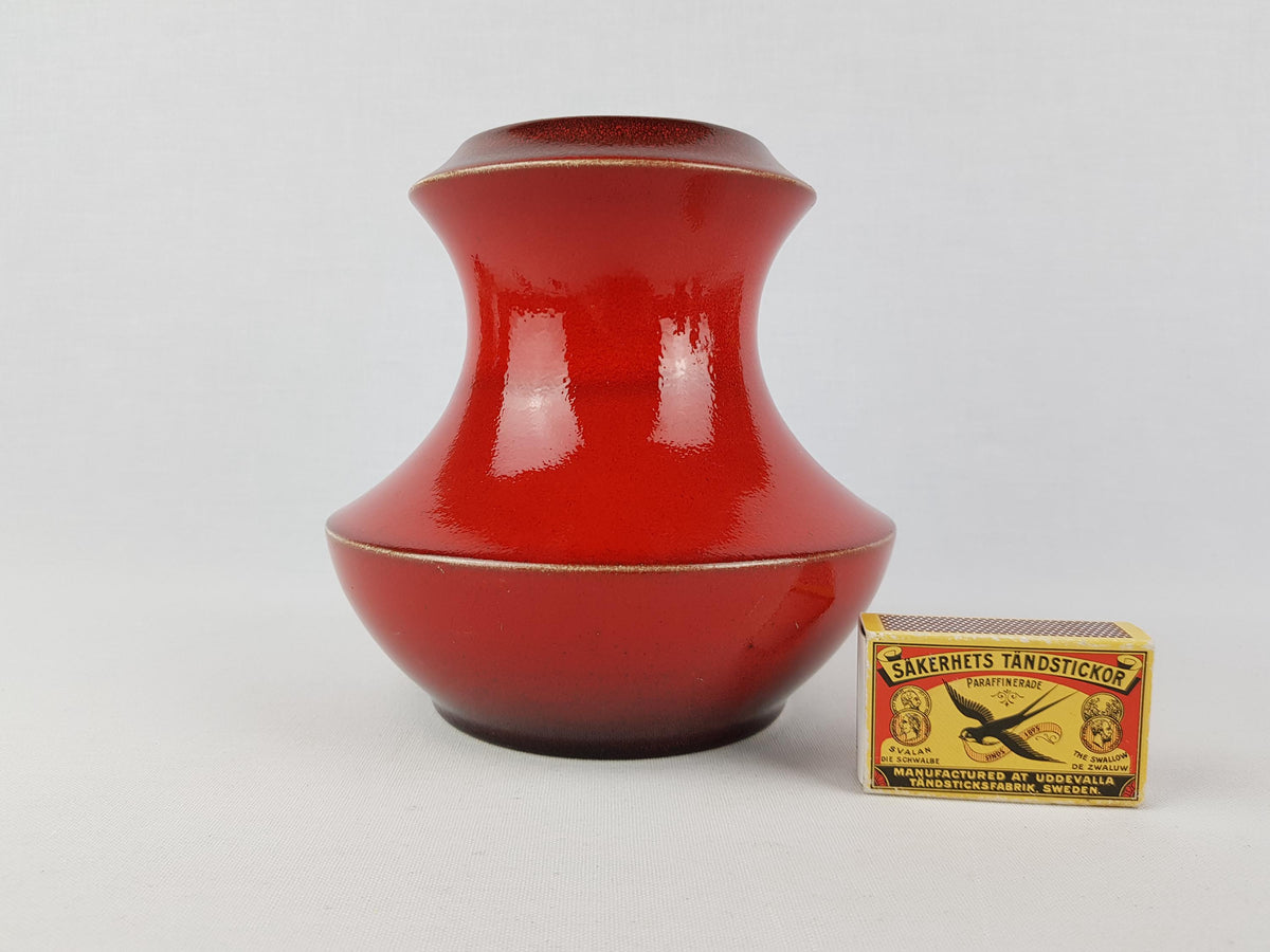 Vintage STEULER KERAMIK Red Vase 316-15 West German Pottery 1970s