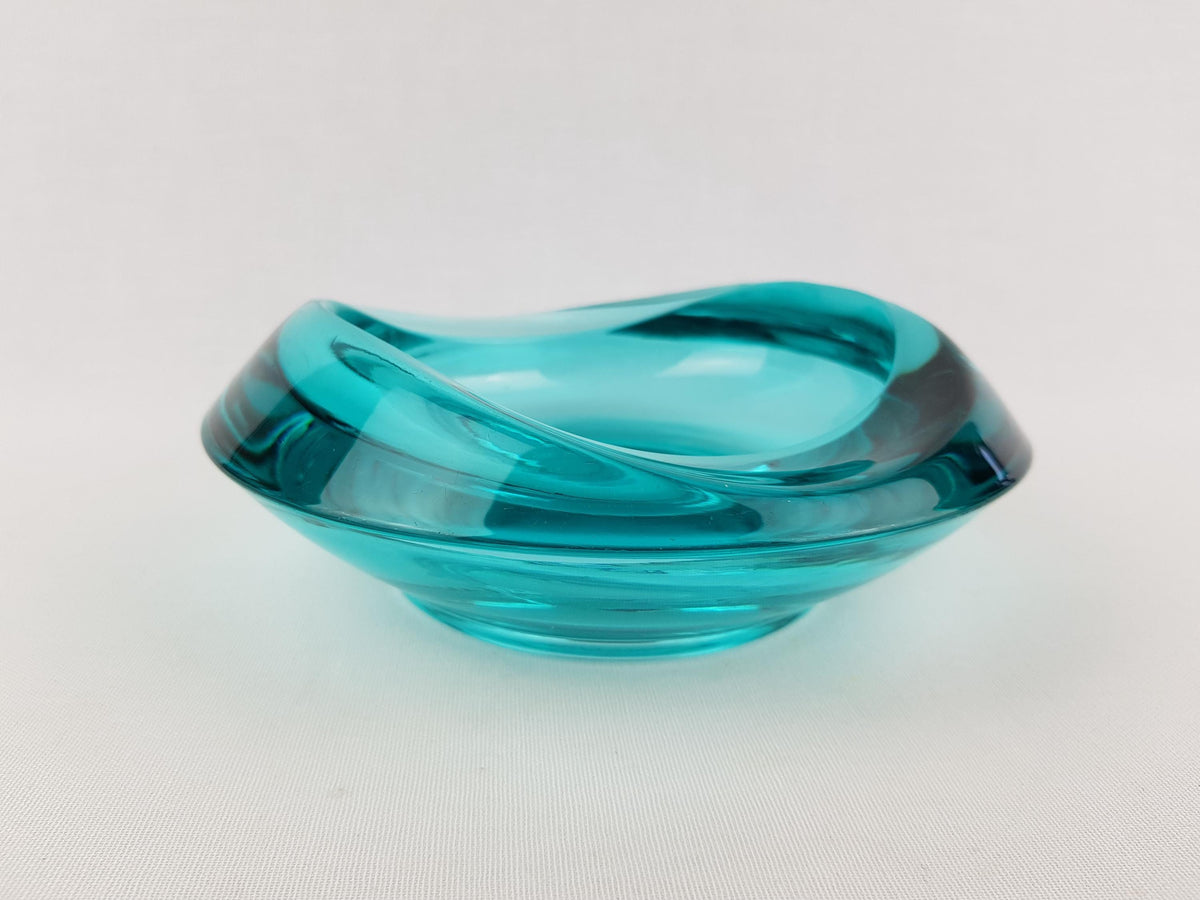 Vintage GLASS BOWL Ashtray 1045 Sklo Union Rosice Glassworks by Rudolf Jurnikl from Czechslovakia 1962
