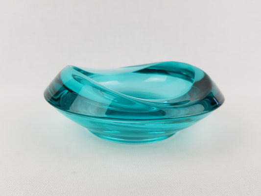 Vintage GLASS BOWL Ashtray 1045 Sklo Union Rosice Glassworks by Rudolf Jurnikl from Czechslovakia 1962
