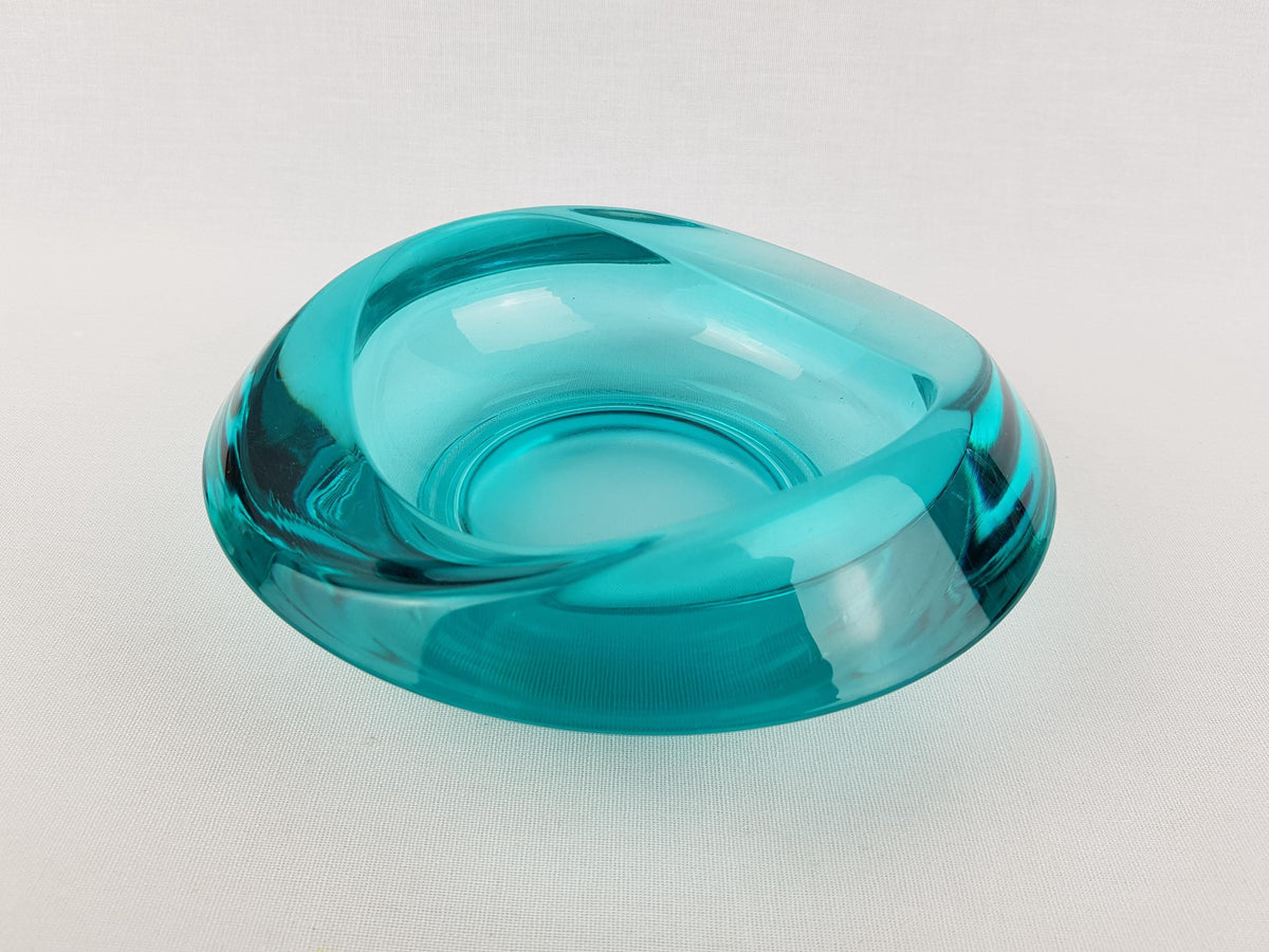 Vintage GLASS BOWL Ashtray 1045 Sklo Union Rosice Glassworks by Rudolf Jurnikl from Czechslovakia 1962