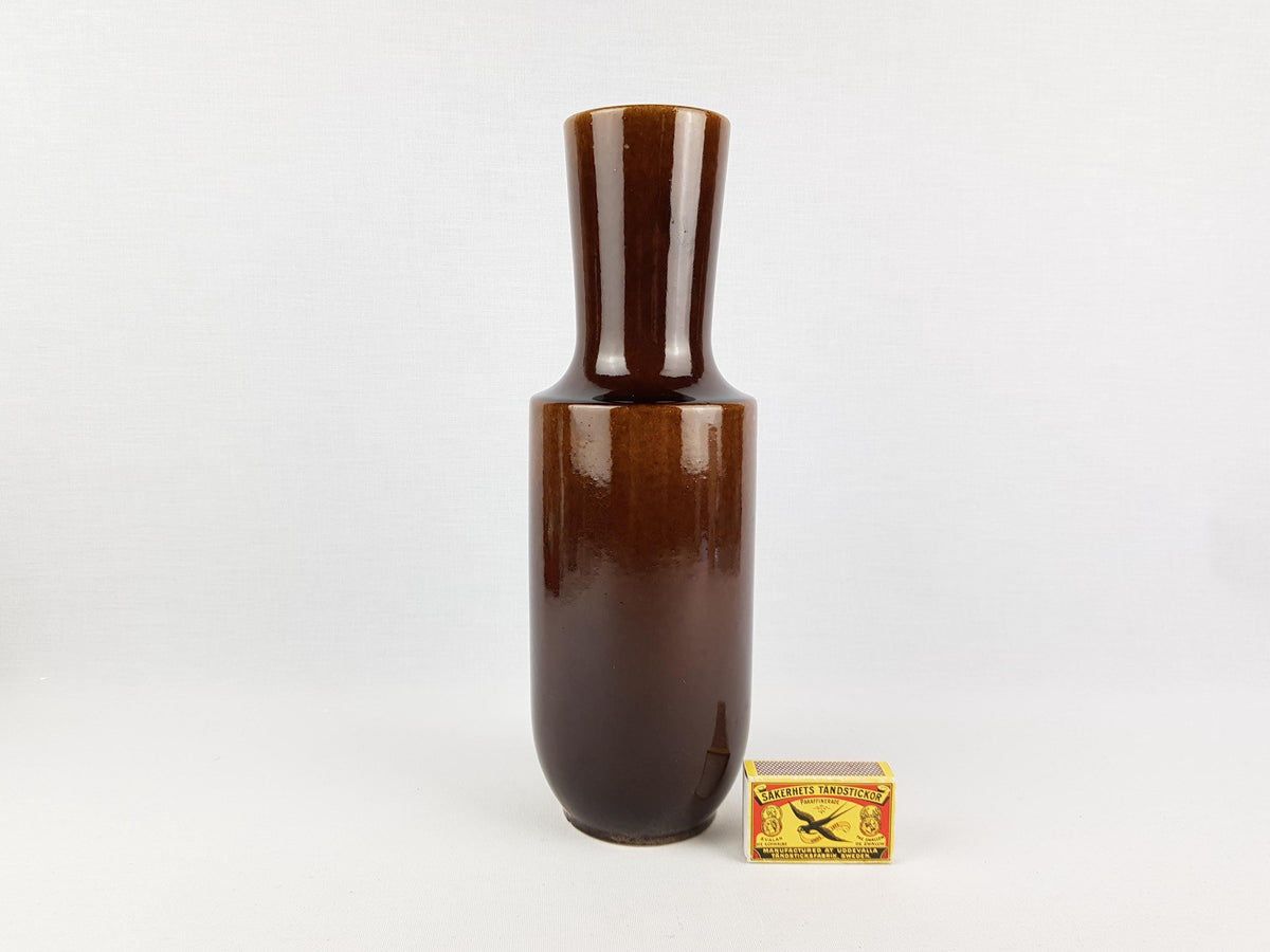 Vintage STEULER KERAMIK Brown Vase 142-30 West German Pottery 1960s