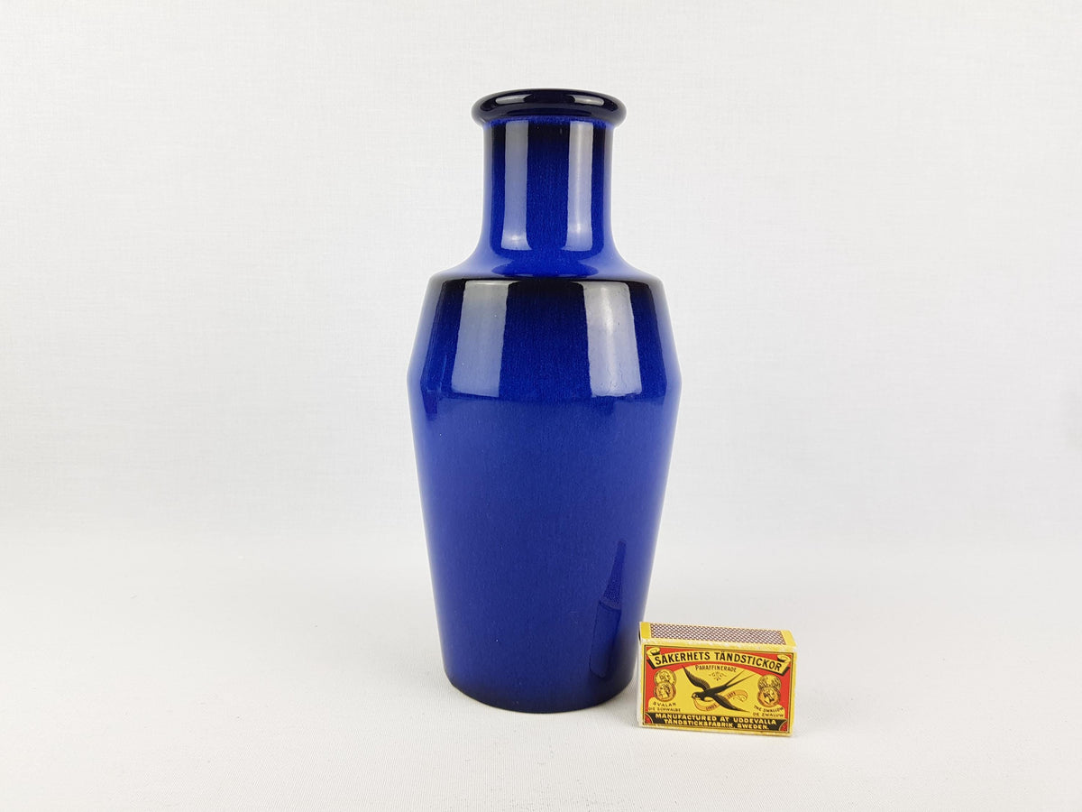 Vintage STEULER KERAMIK Blue Vase 135-25 West German Pottery 1960s