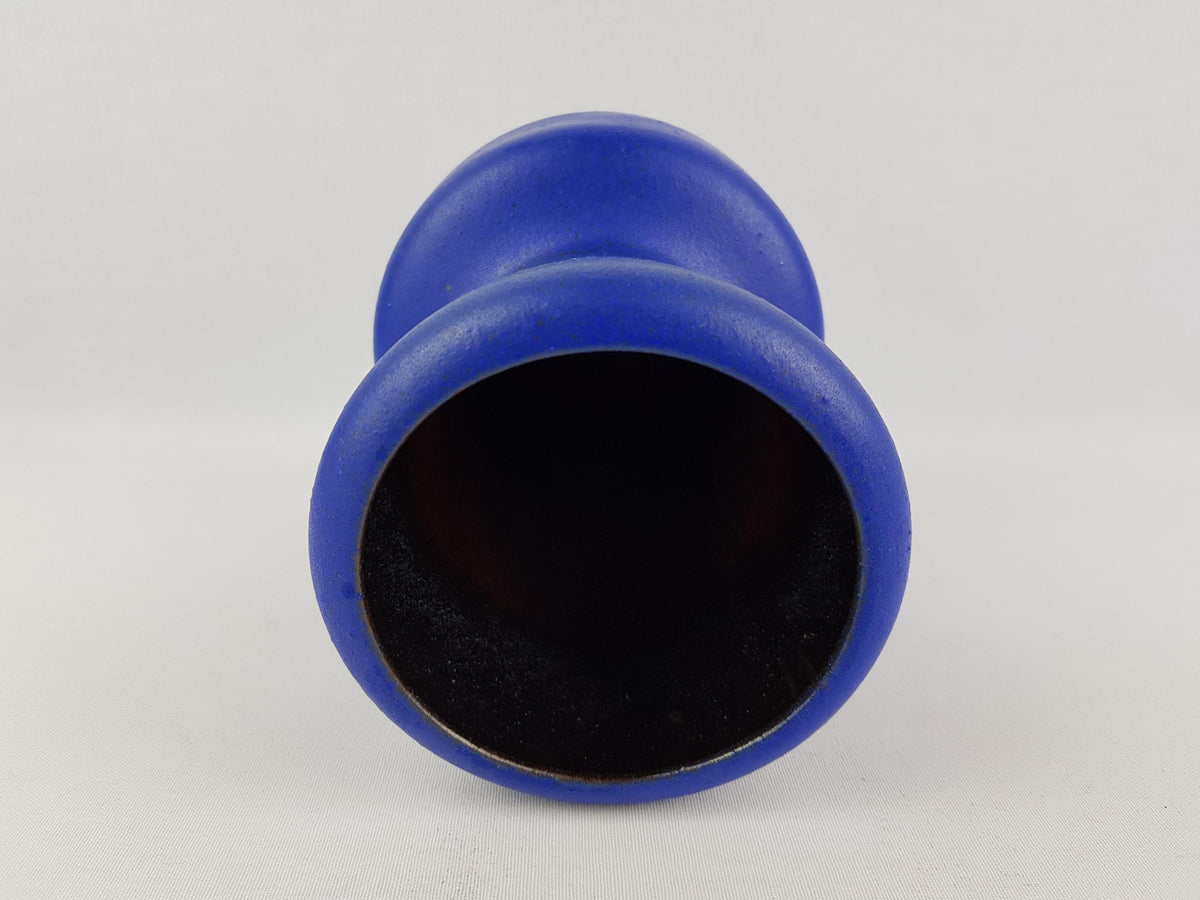 Vintage STEULER KERAMIK Matt Blue Ceramic Vase 478-20 West German Pottery 1970s