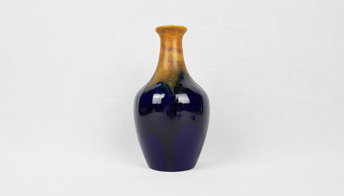 Vintage BAY KERAMIK Blue Vase 596-17 West German Pottery 1970s