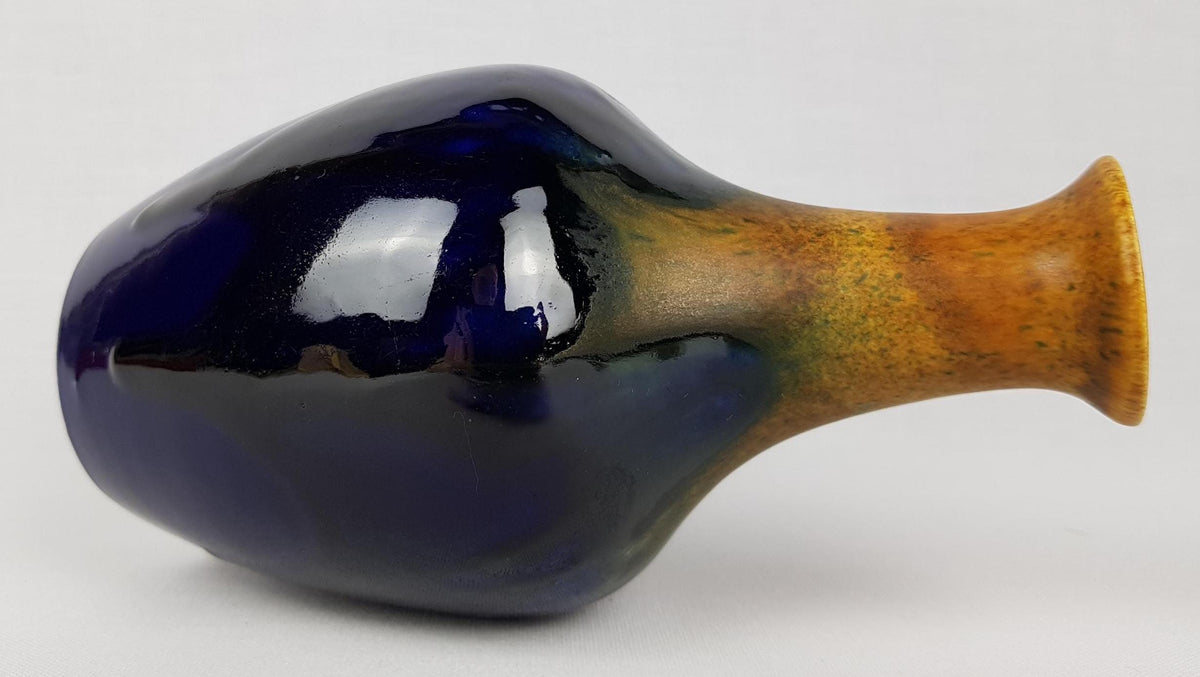 Vintage BAY KERAMIK Blue Vase 596-17 West German Pottery 1970s