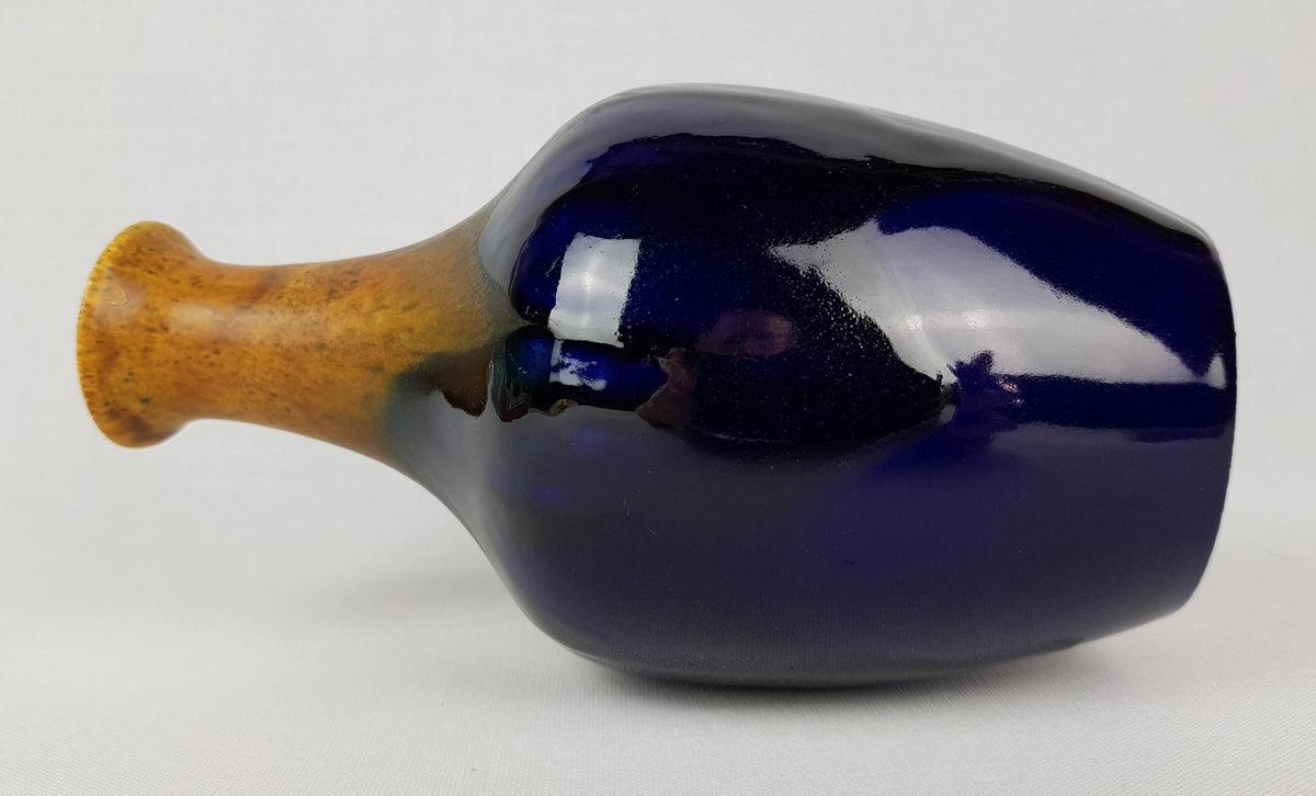 Vintage BAY KERAMIK Blue Vase 596-17 West German Pottery 1970s