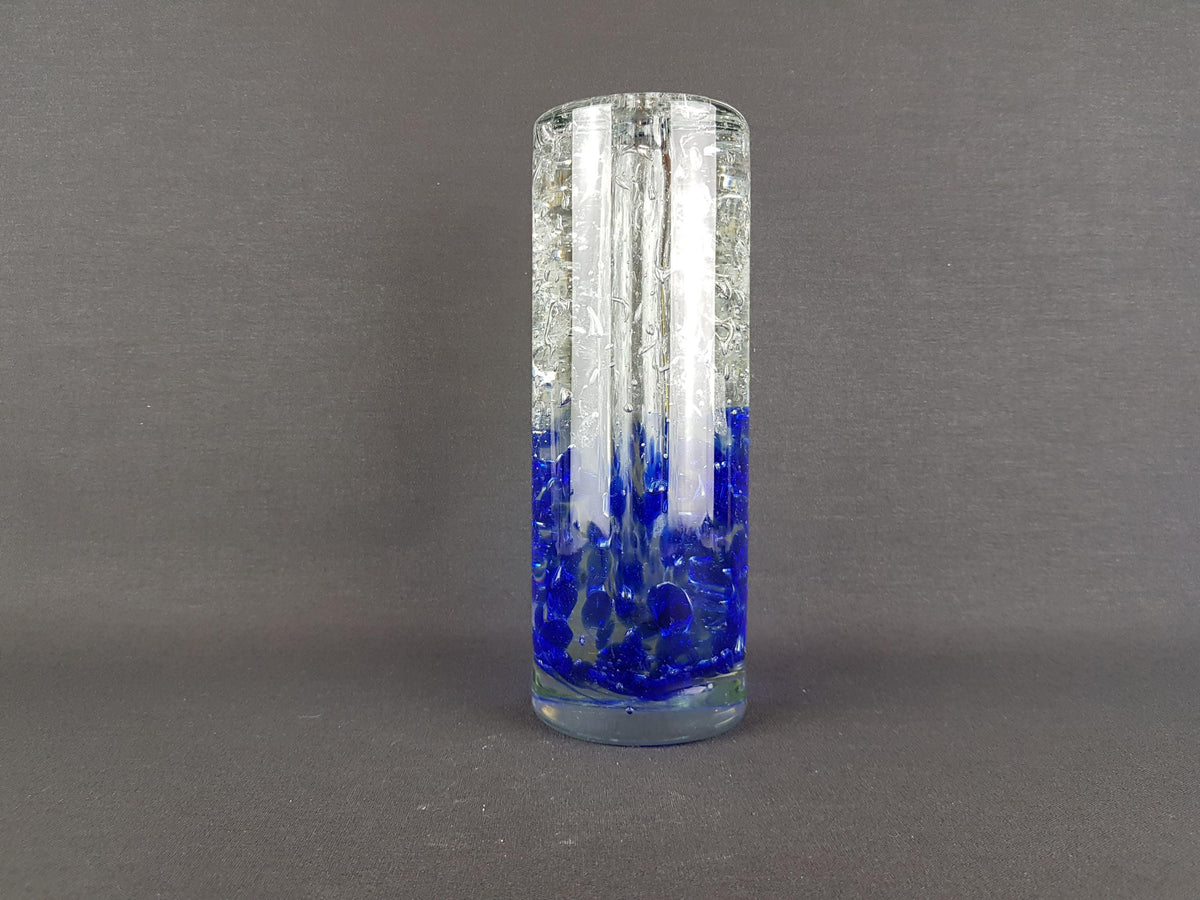Vintage JAROSLAV SVOBODA Czech Cobalt Blue Art Glass Studio Vase 1980s