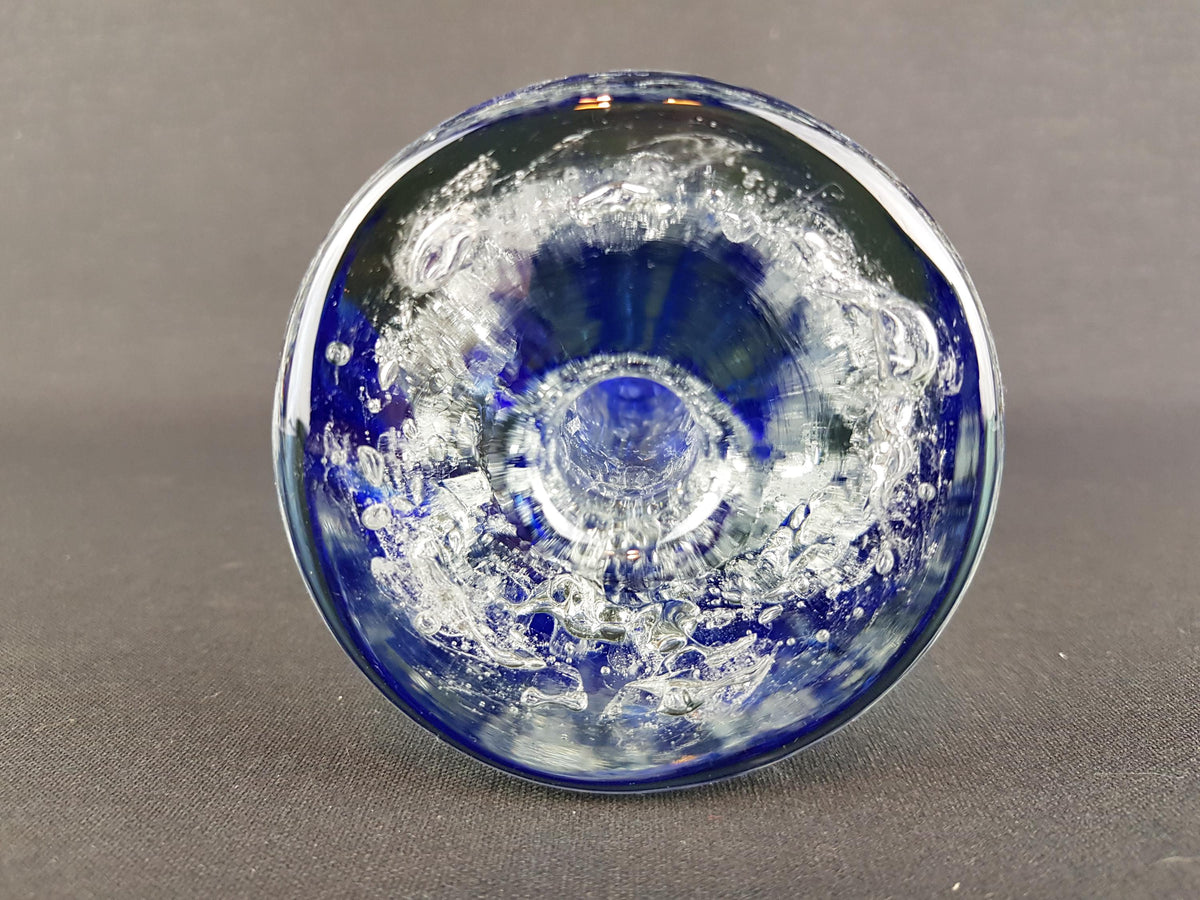 Vintage JAROSLAV SVOBODA Czech Cobalt Blue Art Glass Studio Vase 1980s