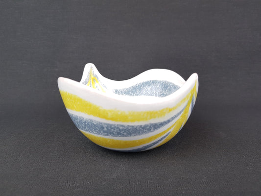 Vintage ITALIAN Leaf Bowl By STIG LINDBERG Italian Scandinavian Pottery 1980s
