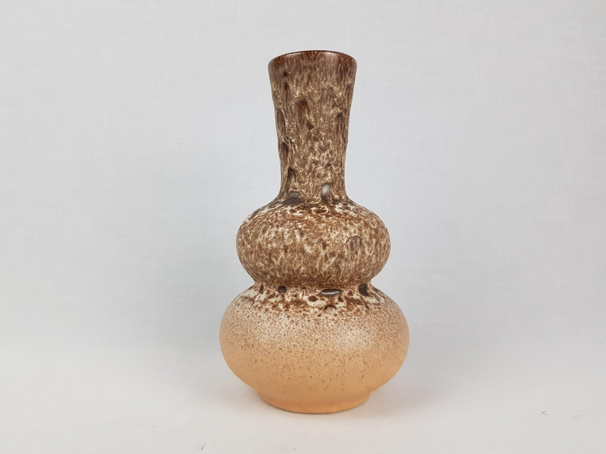 Vintage STEULER KERAMIK Brown and Beige Fat Lava Vase by Cari Zalloni 233-20 West German Pottery 1970s