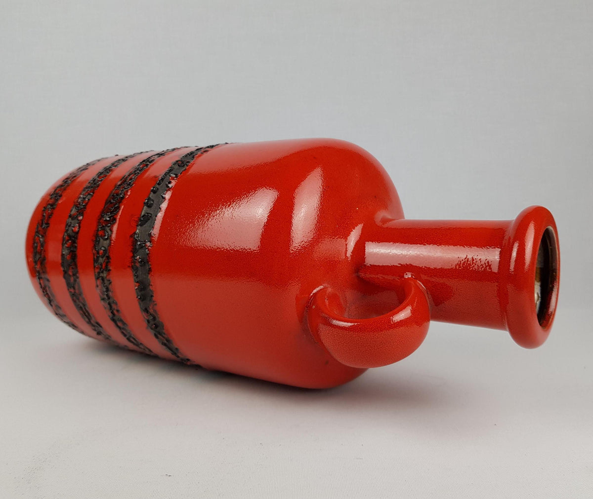 Vintage STEULER KERAMIK Red Floor Vase 128-45 West German Pottery 1960s