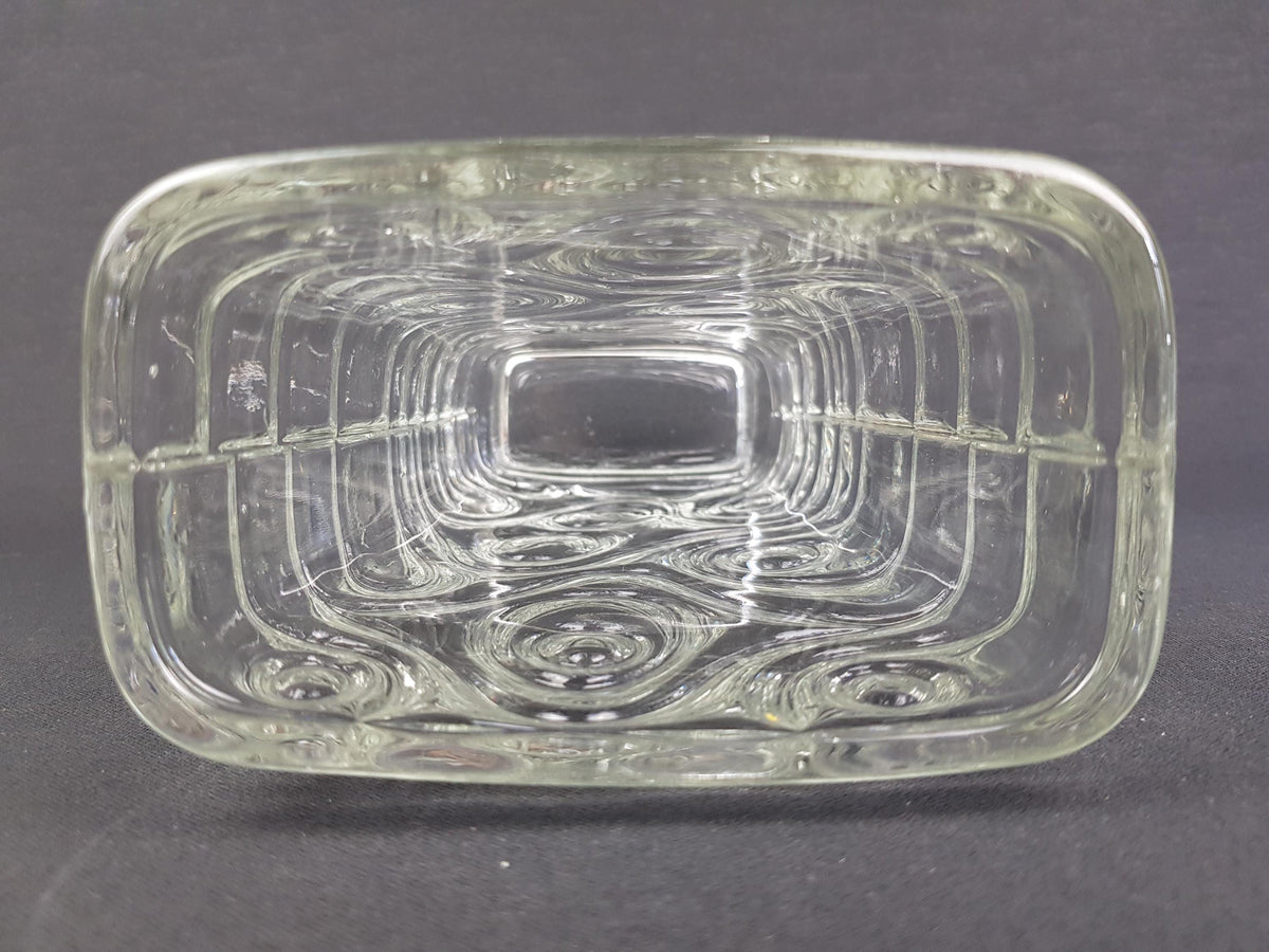 Rare Vintage HERMANOVA HUT Clear Glass Vase With Woodgrain Pattern by Frantisek Peceny SKLO Union from Czech Republic 1968s